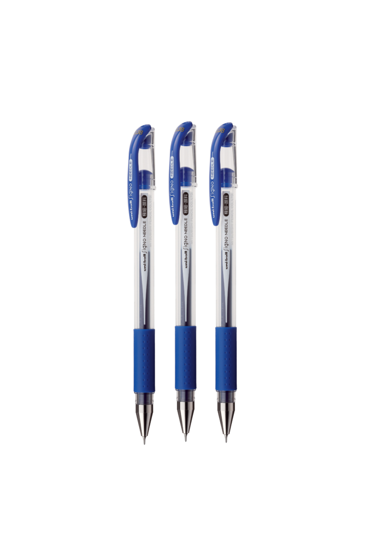 Uniball Signo Needle Gel Pen UM-151ND 0.38 mm BLUE 3 pcs