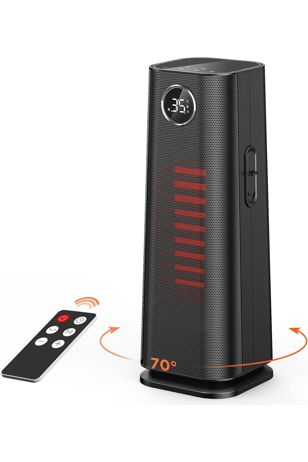 EasyAcc Uzaktan Kumandalı Fanlı Isıtıcı 2000 W Güç, Enerji Tasarruflu Seramik Isıtma, Sessiz, Zamanlayıcı