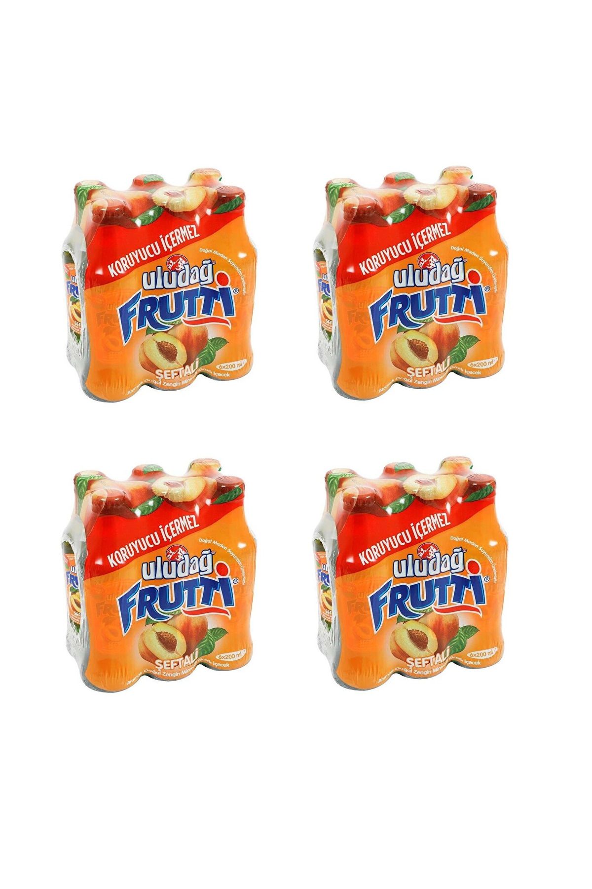 Uludağ Frutti Şeftali Aromalı Maden Suyu 200 Ml X 24 Adet