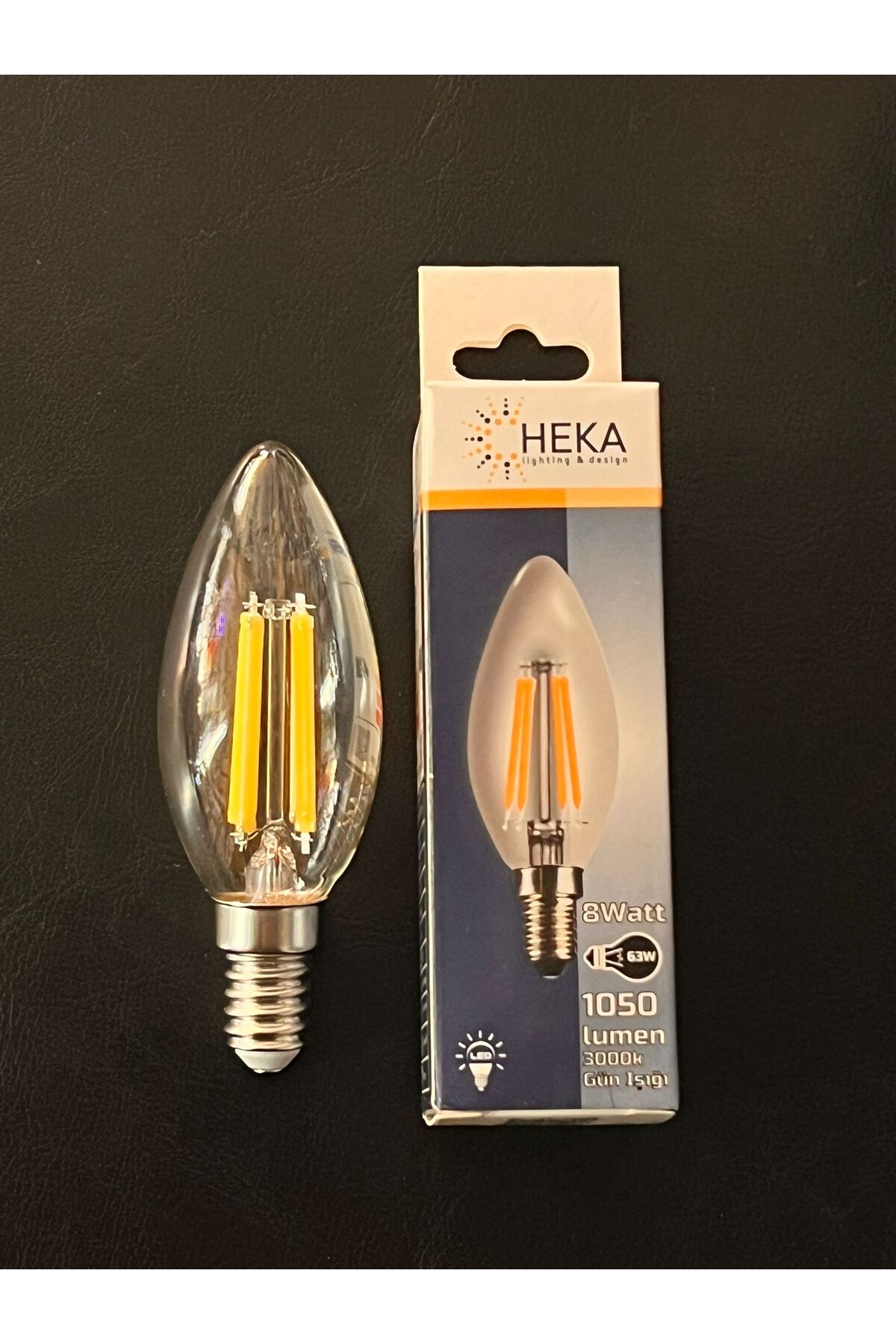 Heka 8 WATT E14 DUYLU ŞEFFAF CAMLI 1050 LÜMEN  3000 KELVİN  GÜNIŞIĞI BUJİ LED AMPUL