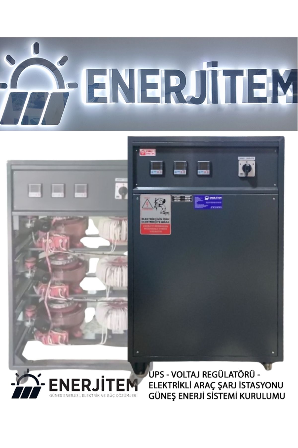 ENERJİTEM Regülatör 120 Kva Trifaze Servo Kontrollü Voltaj Regülatörü, 120 Kva Regülatör