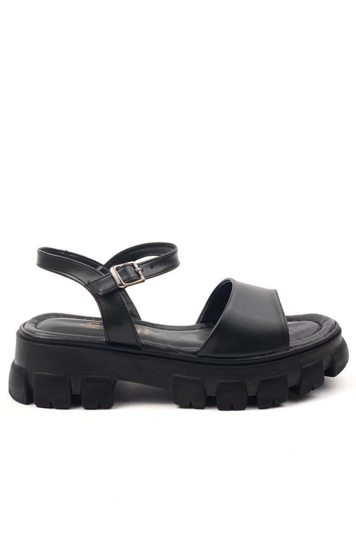 صندل زنانه مشکی M&B COLLECT | MBCY023A اورجینال - تصویر 6