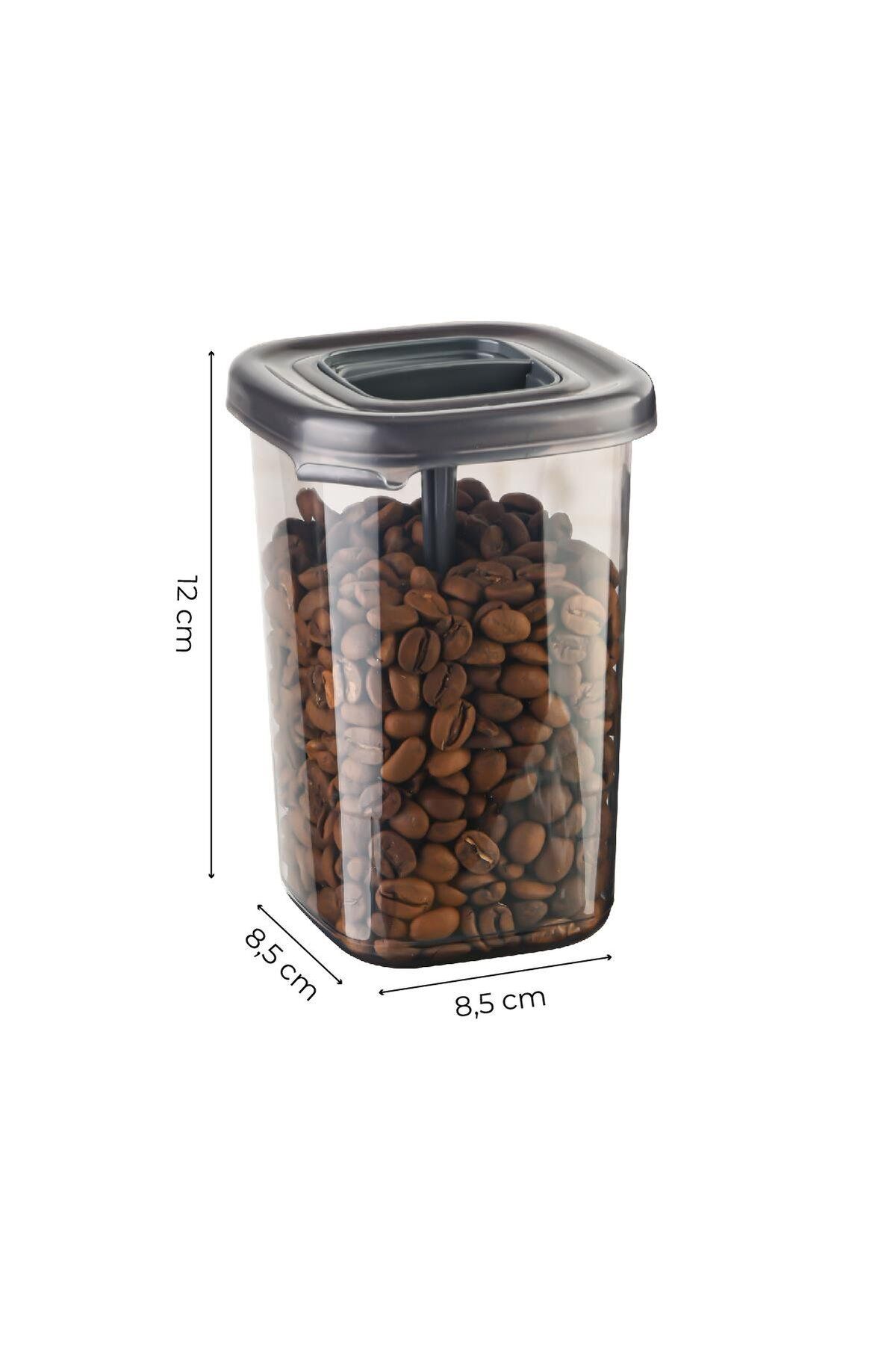 MAGEV PLASTİK-18 Pieces Luna Spice Rack Storage Container with White Screen Printing Label and Self Spoon 6