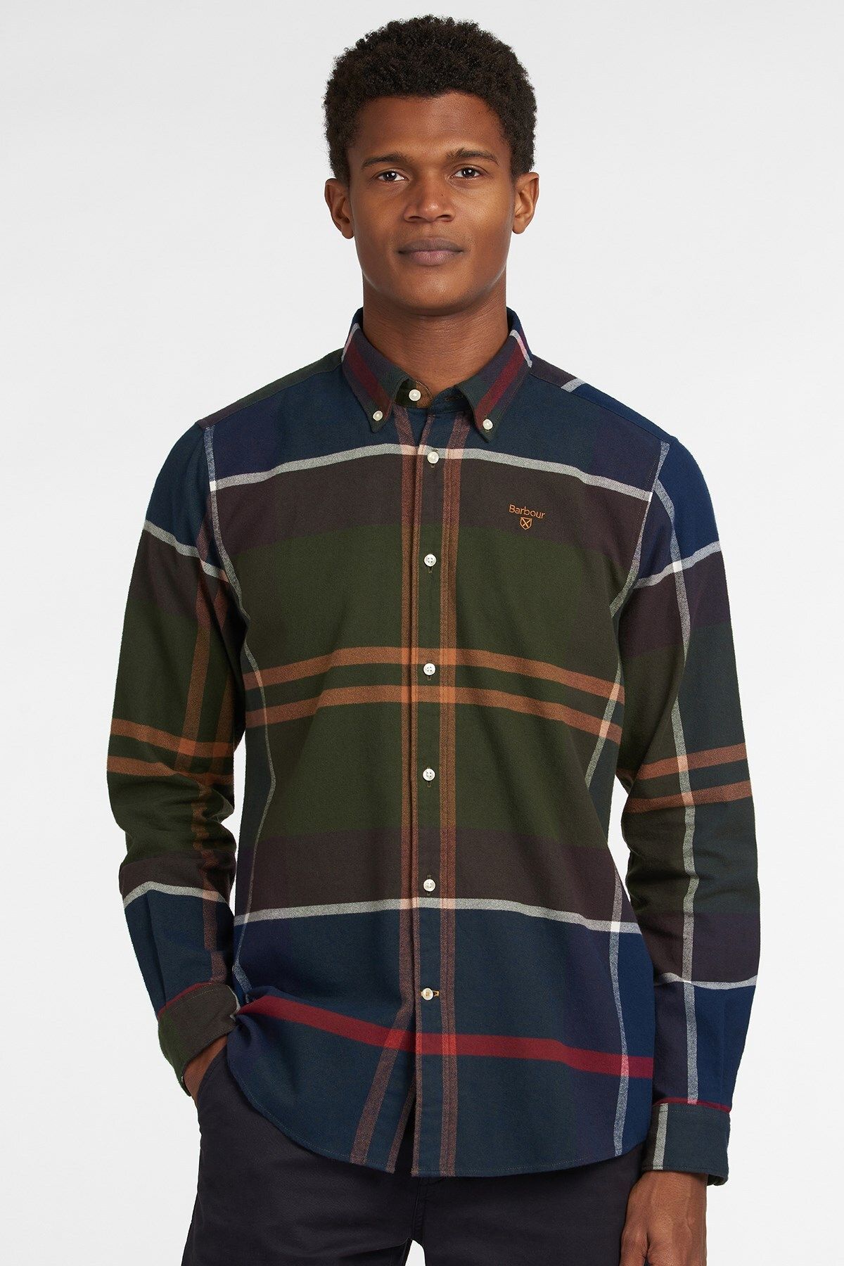 Barbour Shirt Green Regular fit