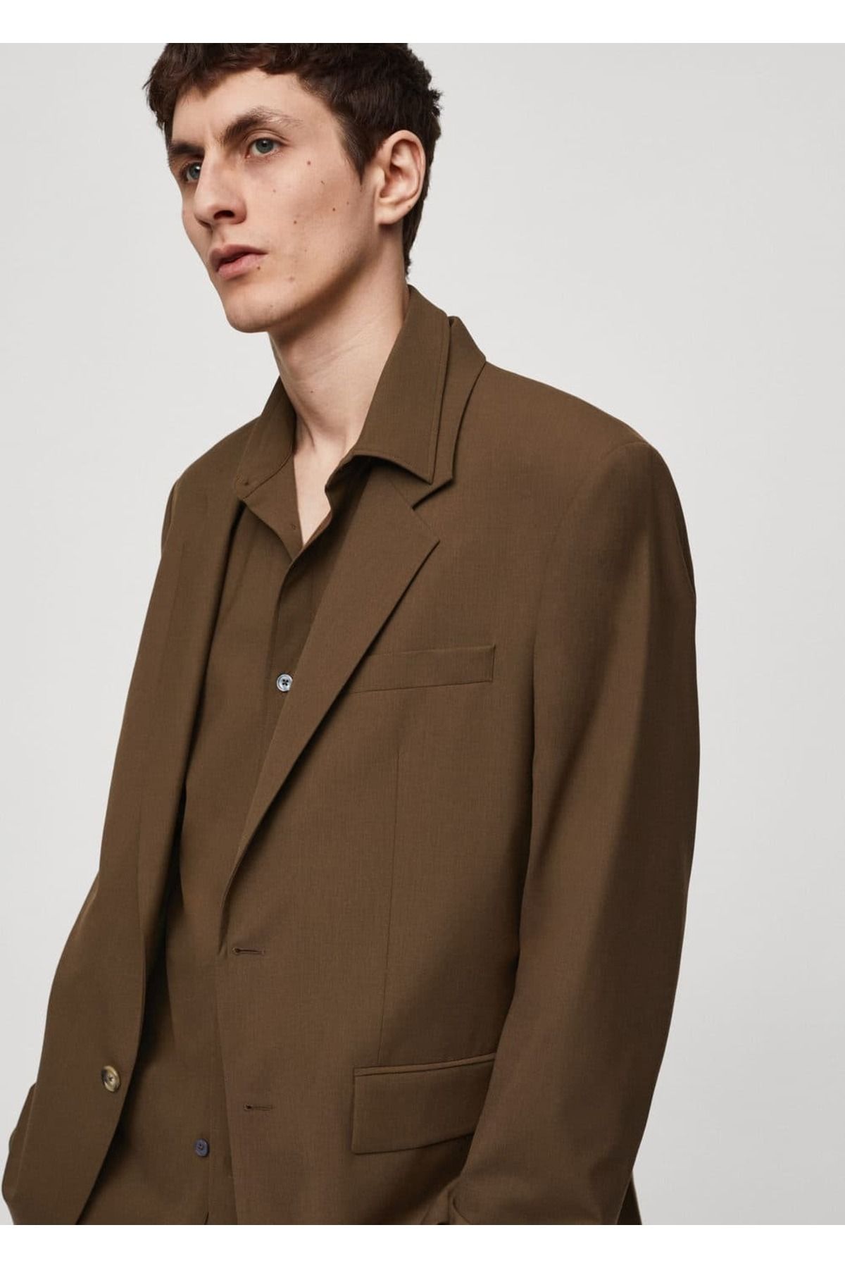 MANGO Man-Regular Cut Cold Wool Blazer Jacket 5