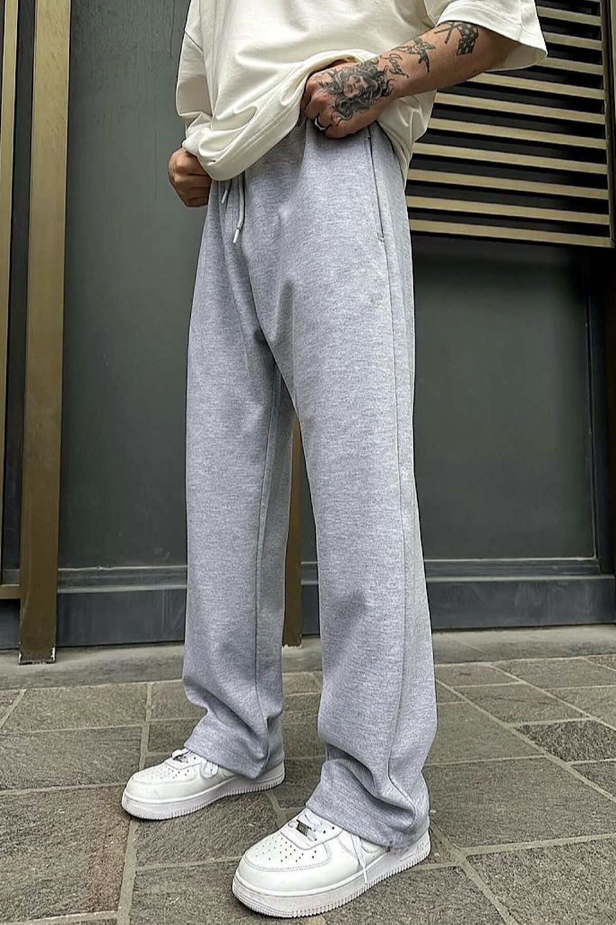 MAYYGO Men s Baggy Straight Leg Relaxed Fit Gray Sweatpants Trendyol