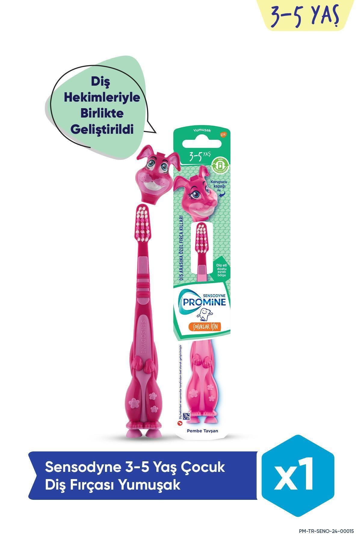 Мягкая зубная щетка Sensodyne Promine с милым кроликом для детей 3–5 лет 8681291340673