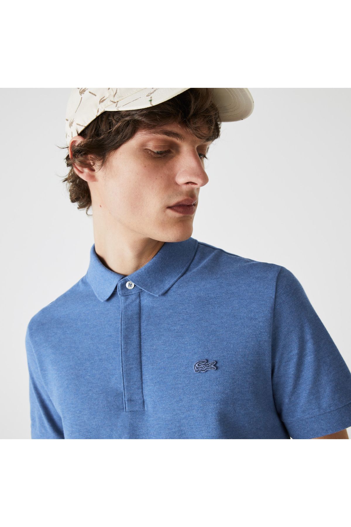 تی شرت یقه پولو مردانه چوگان آبی به طور منظم و مناسب Lacoste
