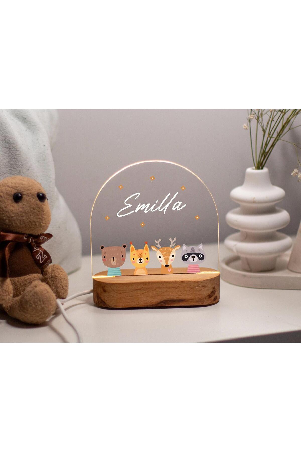 ENCİVA BEBEK ODASI İSME ÖZEL GECE LAMBASI ÇOCUK BEBEK DEKORU HEDİYELİK MODEL2 fotoğrafı 3 (önizleme)