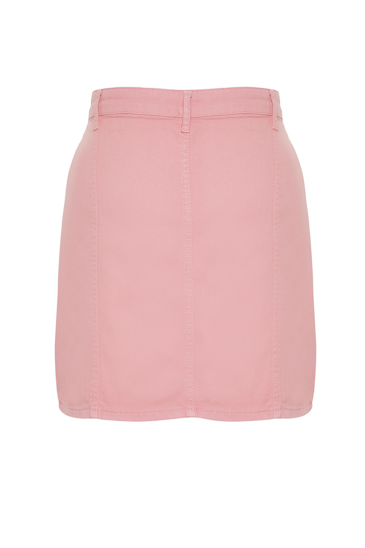 Trendyol Curve-Pink Buttoned Mini Denim Skirt TBBSS24AZ00045 8