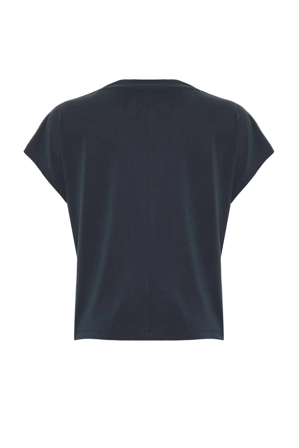 Trendyolmilla  Antrasit V Yaka Relaxed/Rahat Kesim Modal Örme T-Shirt TWOSS24TS00043 - Görsel 8