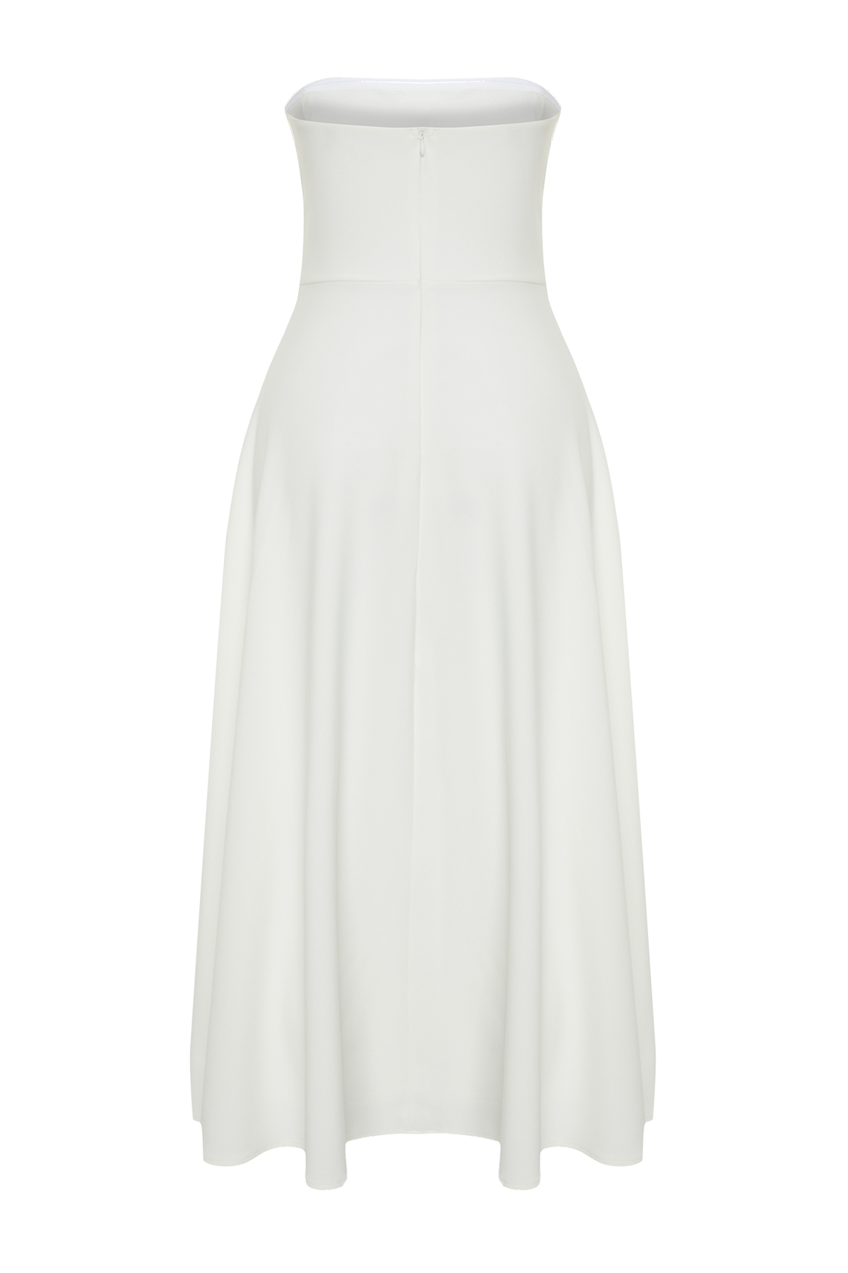 Trendyolmilla  Bridal Beyaz A-Kesim Straplez Dokuma Düğün/Nikah Abiye Elbise TPRSS24EL00139 - Görsel 9