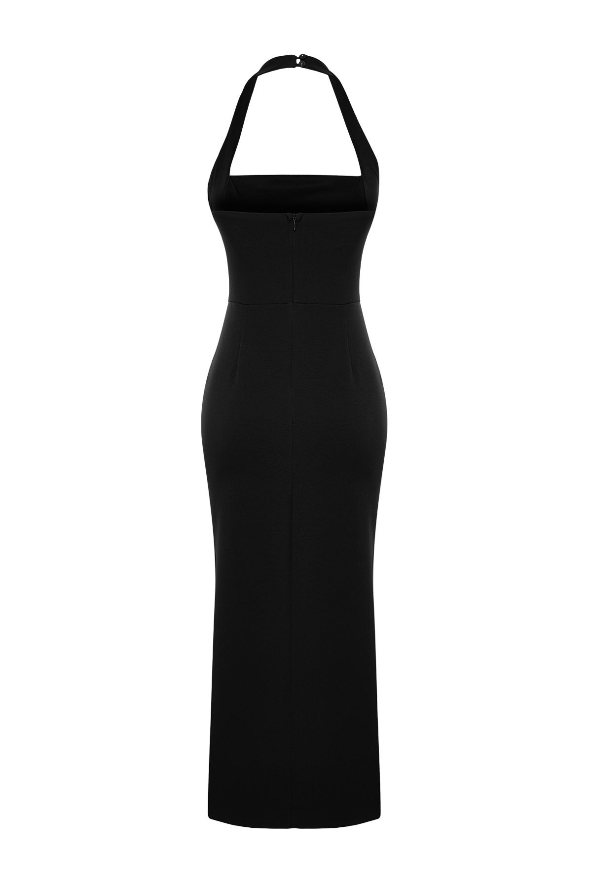 Trendyol Collection-Rochie neagră împletită pe corp TPRSS24EL00136 7