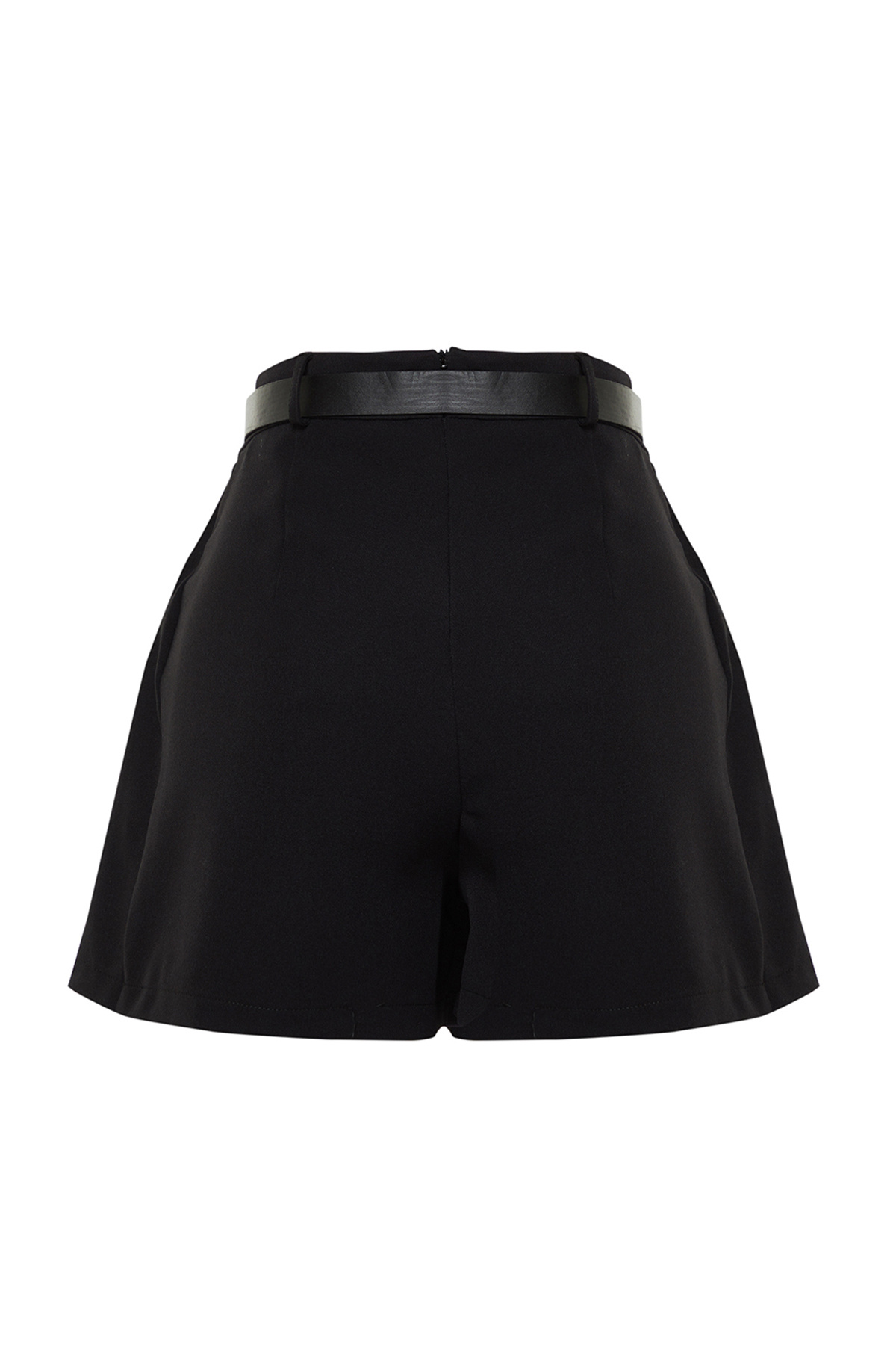 Trendyolmilla  Siyah Kemerli Mini Dokuma Şort TWOSS24SR00050 - Görsel 8