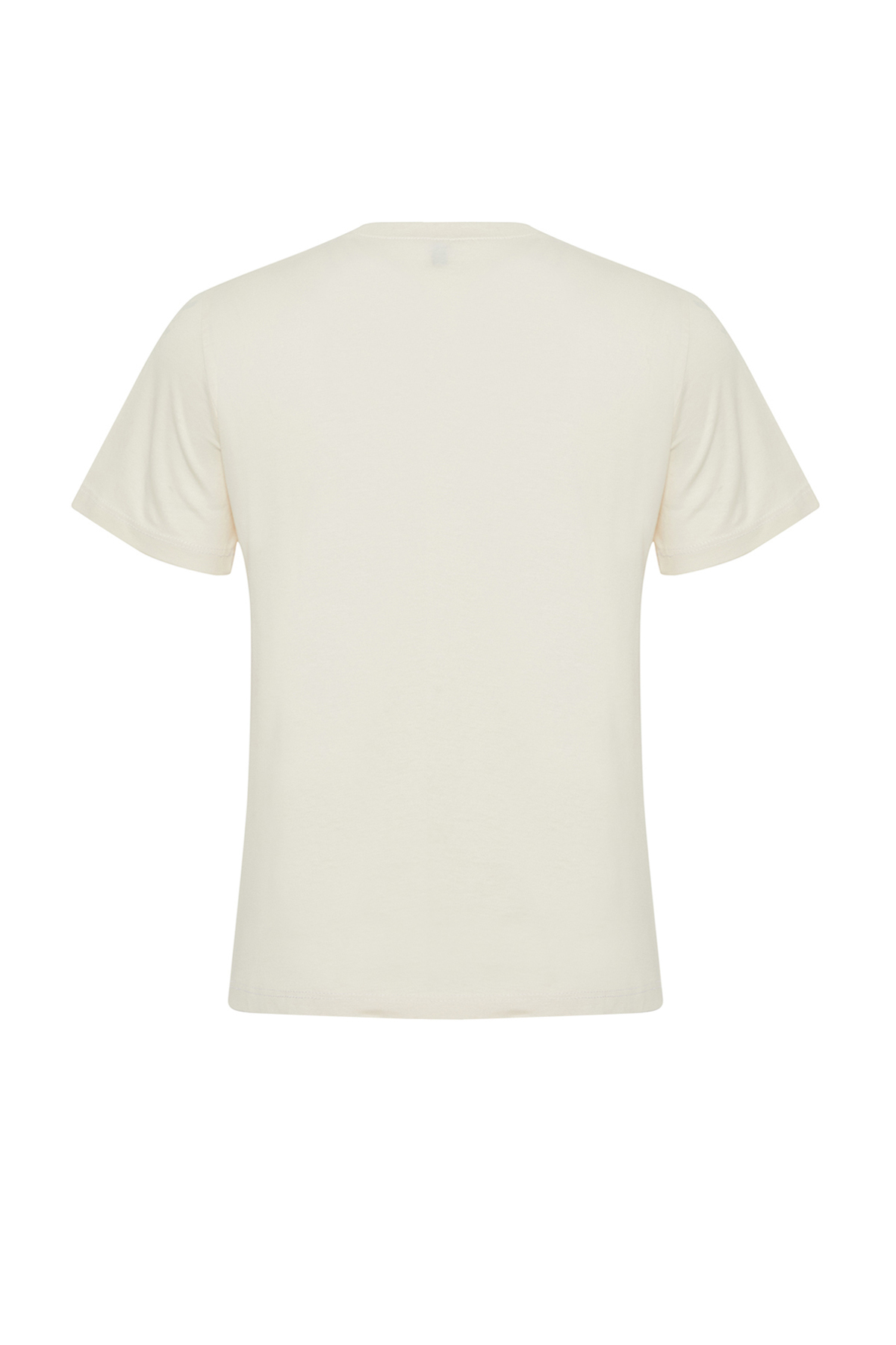 Trendyolmilla  Taş Payet Slogan Nakışlı Regular/Normal Kalıp Örme T-Shirt TWOSS24TS00045 - Görsel 8