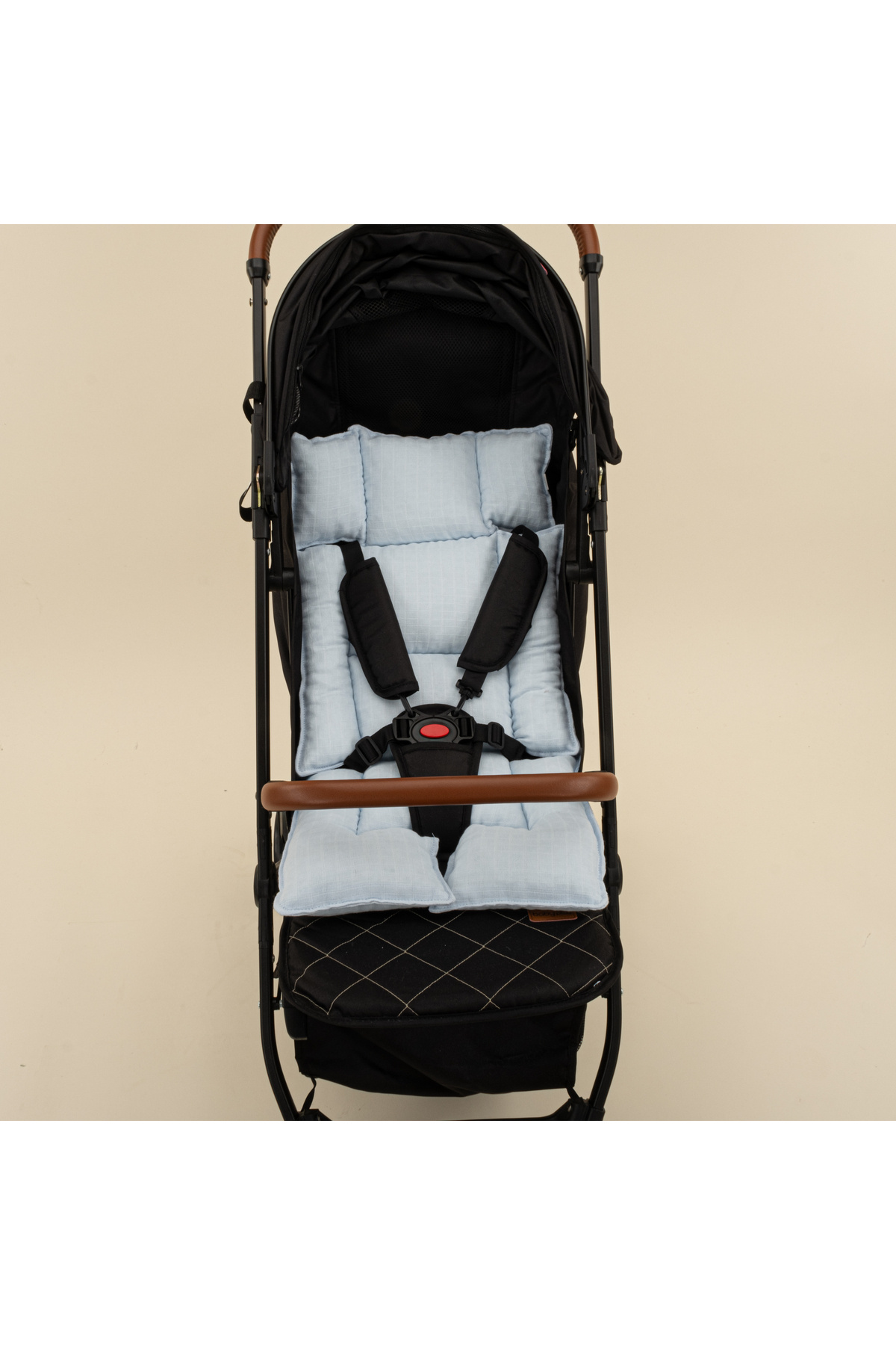 Bebek Arabası Minderi - Bebe Mavi Muslin 3