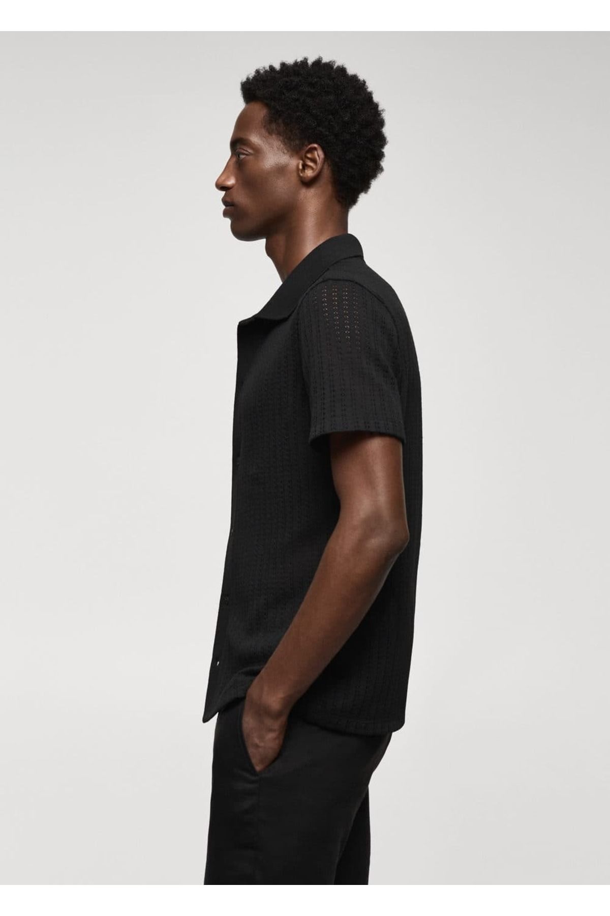 MANGO Man-Häkel-Poloshirt aus Baumwolle mit Knöpfen 6