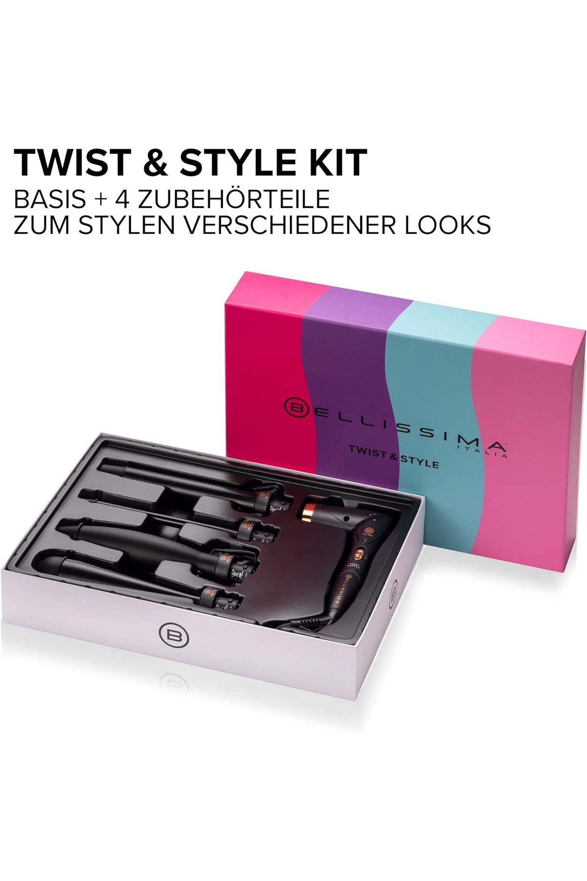 Bellisima-Hair Curling Iron: Wave and Curl Maker Modular Styler in 4 Different Styles 2