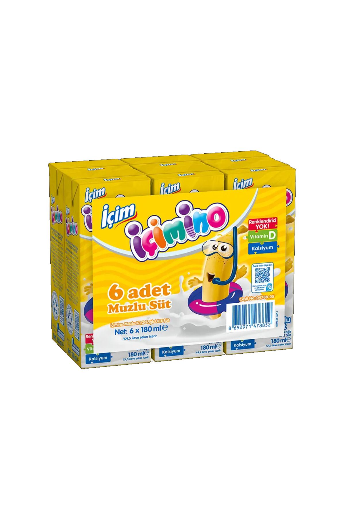 İçim İçimino Muzlu Süt 180 Ml X 6 Adet