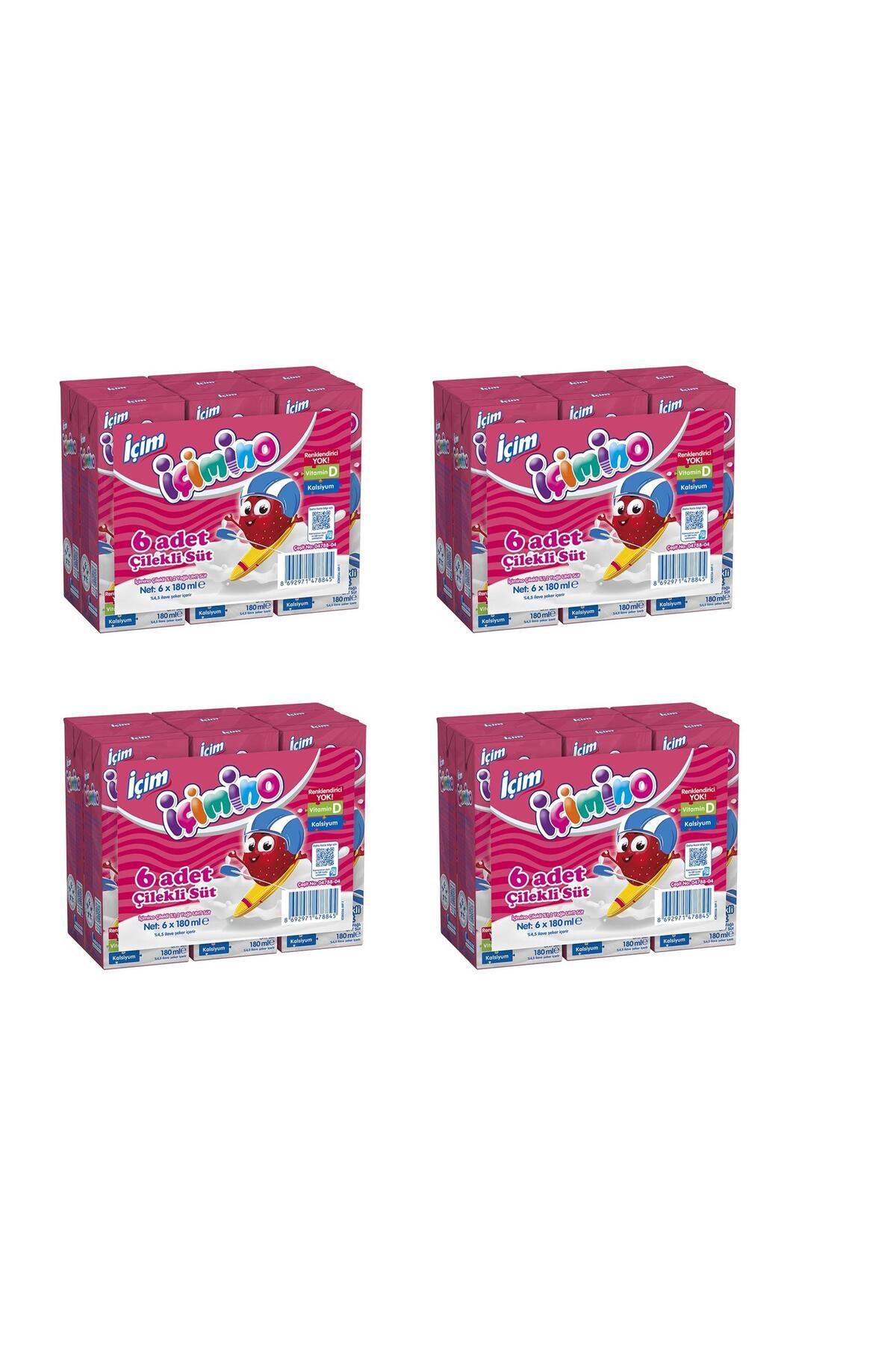 İçim İçimino Çilekli Süt 180 Ml X 24 Adet