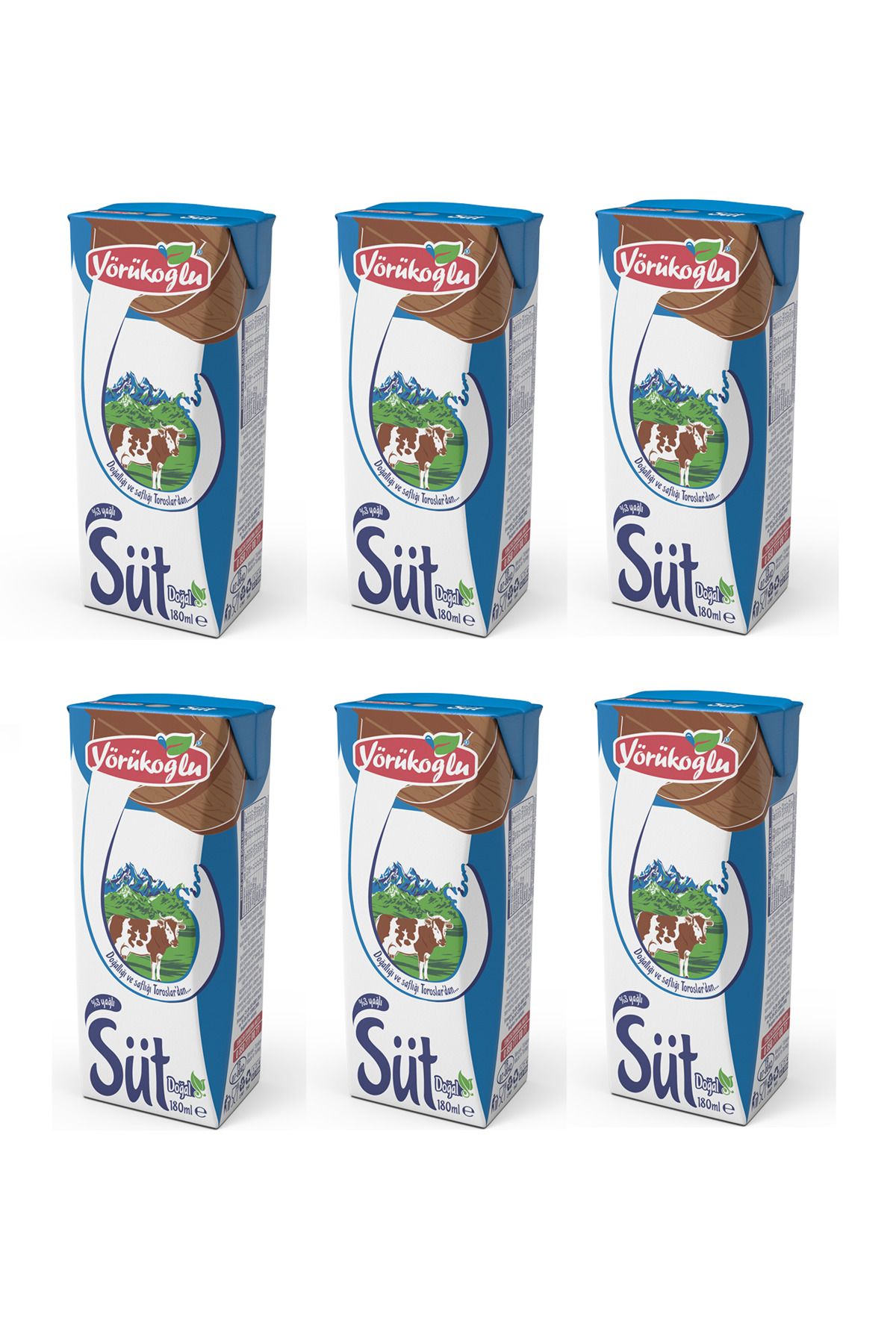 Yörükoğlu Yağlı Süt 180 Ml X 6 Adet