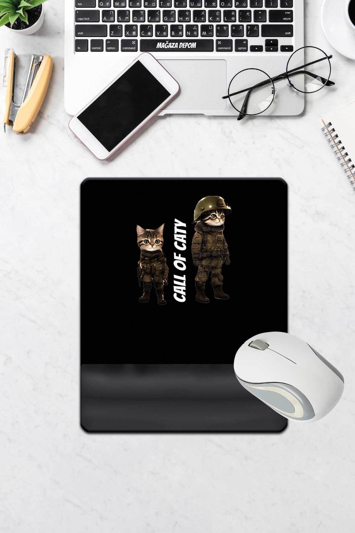 Hediyexpres-Stylish Mouse Pad Call of Caty Printed Stylish Mouse Pad with Rectangular Wrist Rest - Stylish Mouse Pad with Cat 1