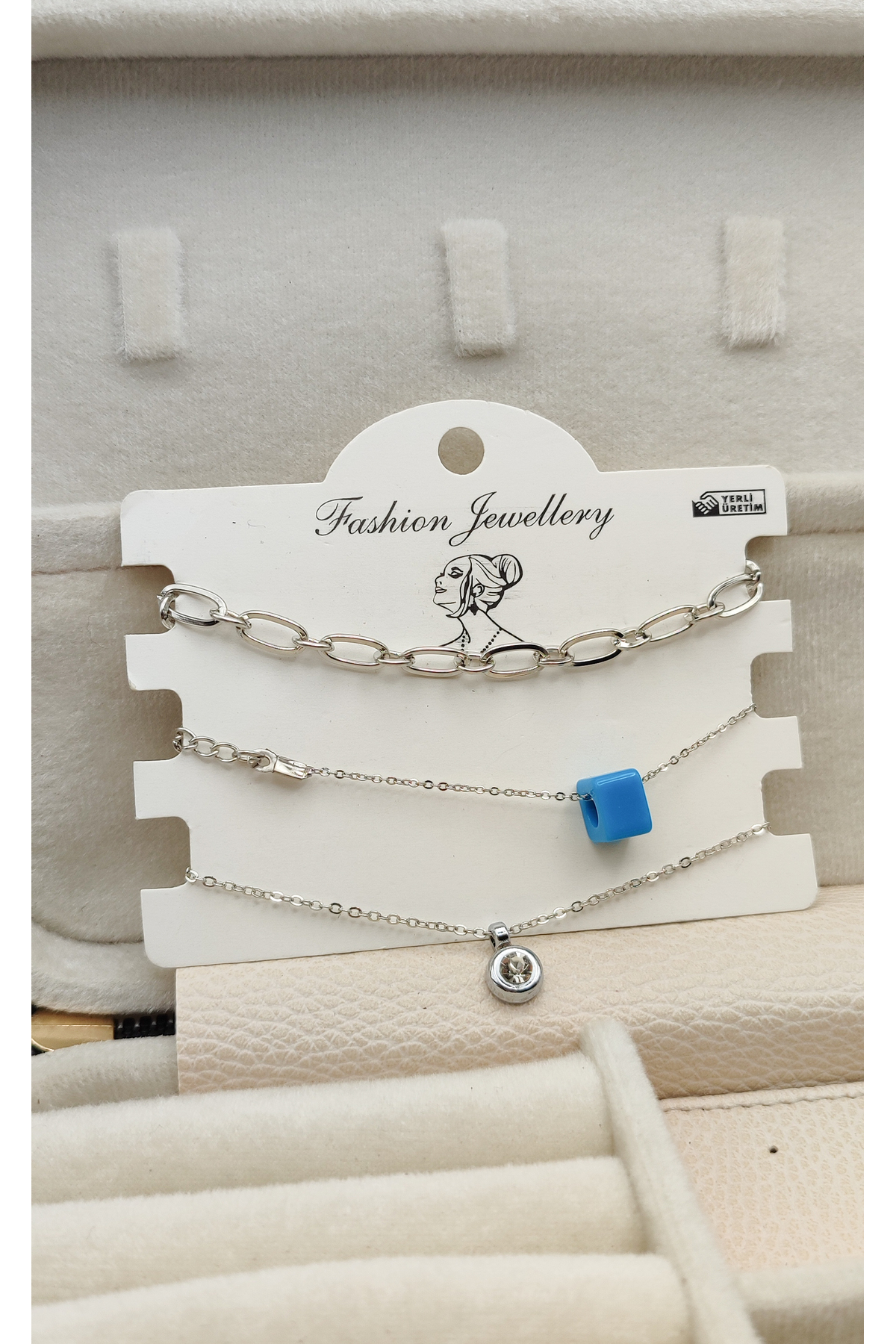 3'lü Gümüş Renk Kaplama Kombin Bileklik