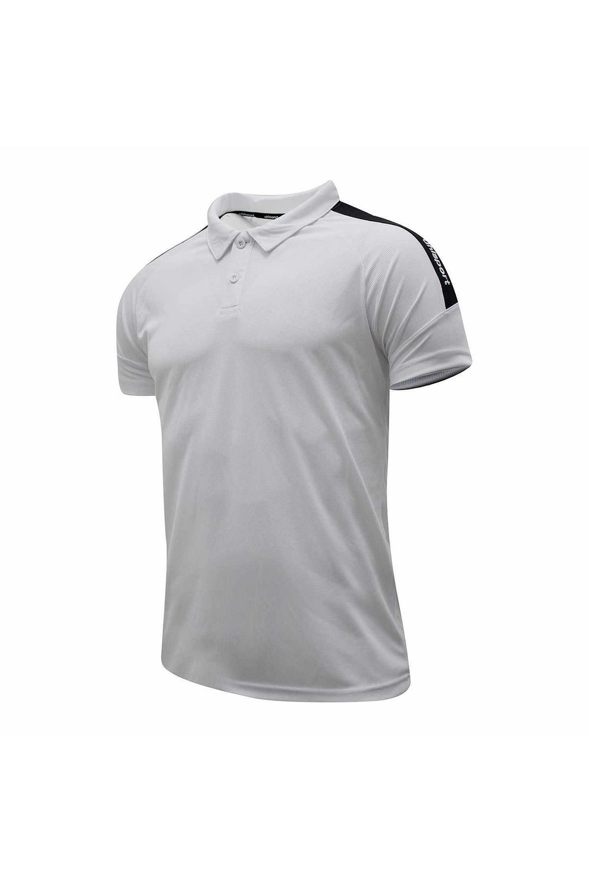 تی شرت ورزشی سفید مردانه Polo yaka t shirt poly fog m 3221120 uhlsport