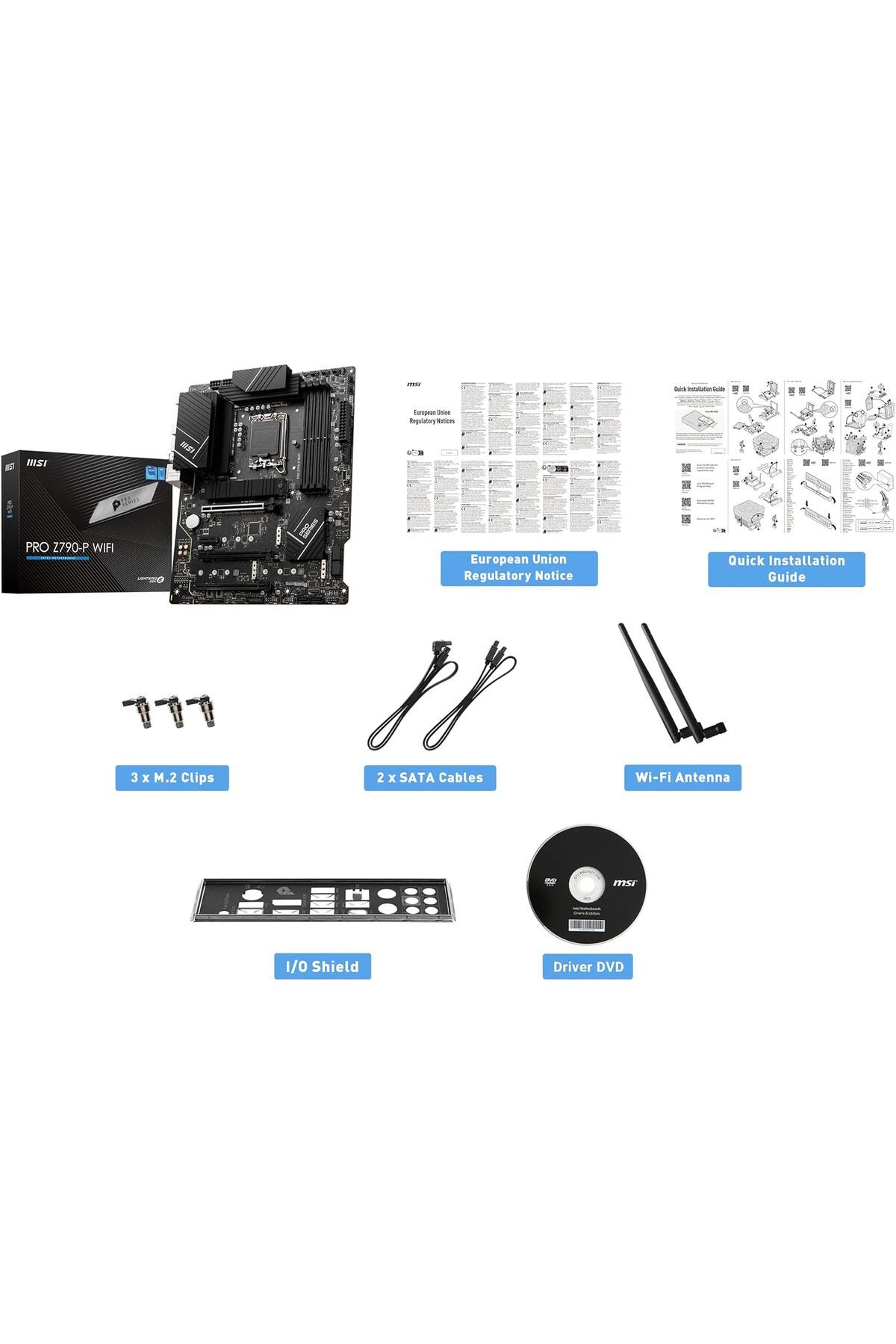 MSI-Mb Pro Z790-p WiFi Ddr4 Socket 1700 Ddr4 5333mhz(OC) PCI-e Gen4 M.2 Usb3.2 Dp HDMI 1x2.5g Lan Wi- 8