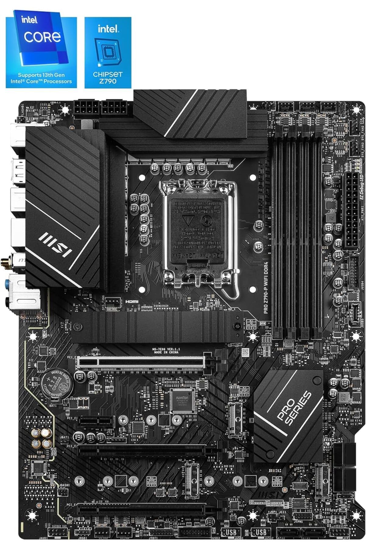 MSI-Mb Pro Z790-p WiFi Ddr4 Socket 1700 Ddr4 5333mhz(OC) PCI-e Gen4 M.2 Usb3.2 Dp HDMI 1x2.5g Lan Wi- 2