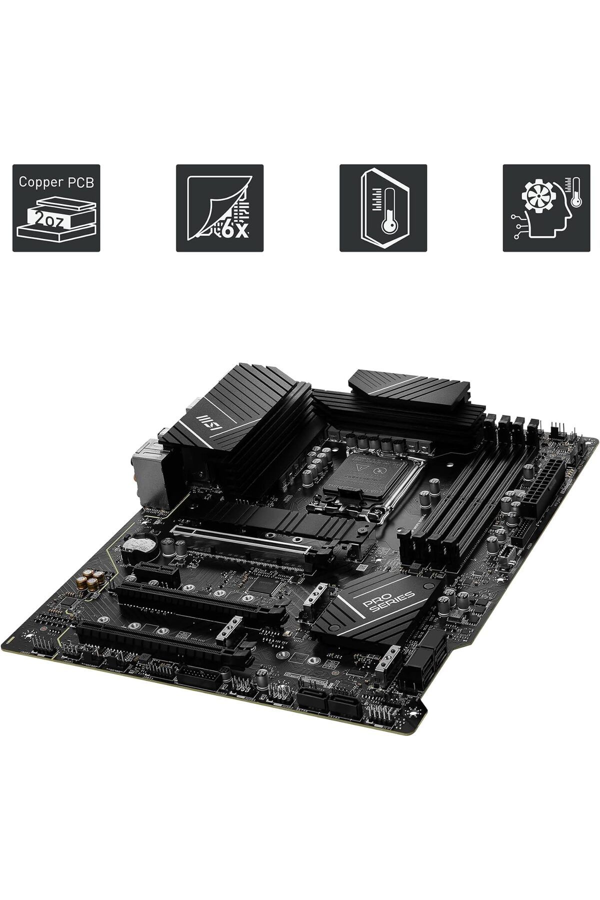 MSI-Mb Pro Z790-p WiFi Ddr4 Socket 1700 Ddr4 5333mhz(OC) PCI-e Gen4 M.2 Usb3.2 Dp HDMI 1x2.5g Lan Wi- 4