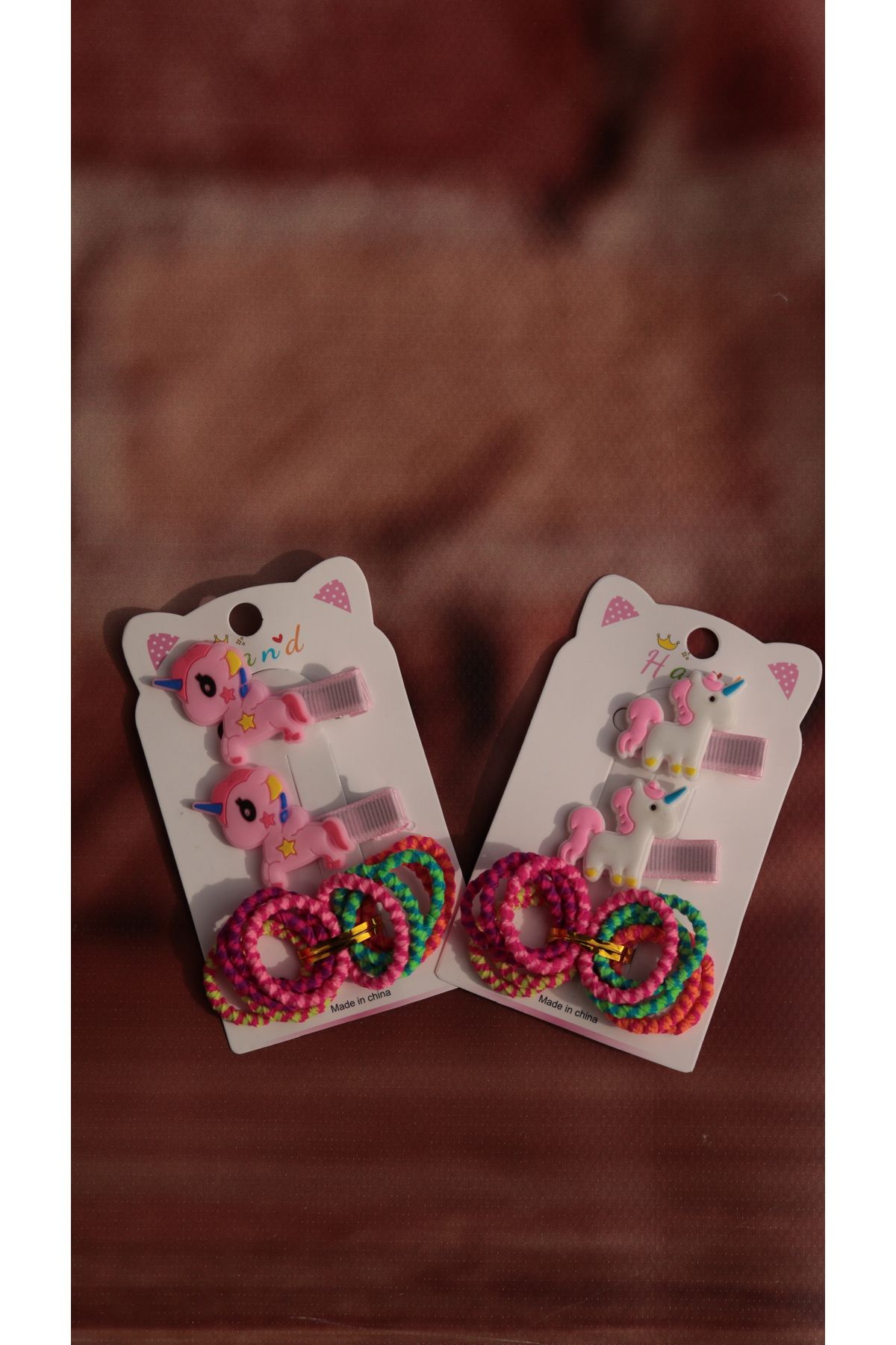 MİNAHOBİ Set De Catarame Cu Cleme Uniconn Kids - 2 Piese Colorate Si Elastice Femeie - O mărime