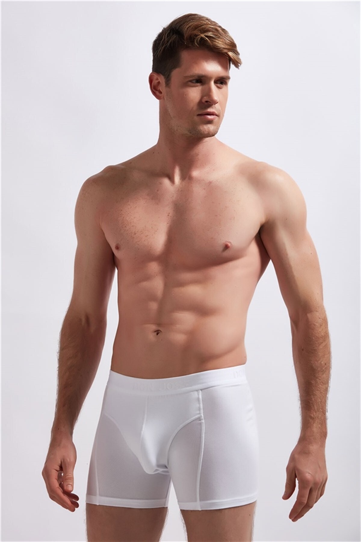 josejuan-Pachet de 3 boxer pentru bărbați din bumbac Lycra cu talie scrisă cauciuc 1003 2
