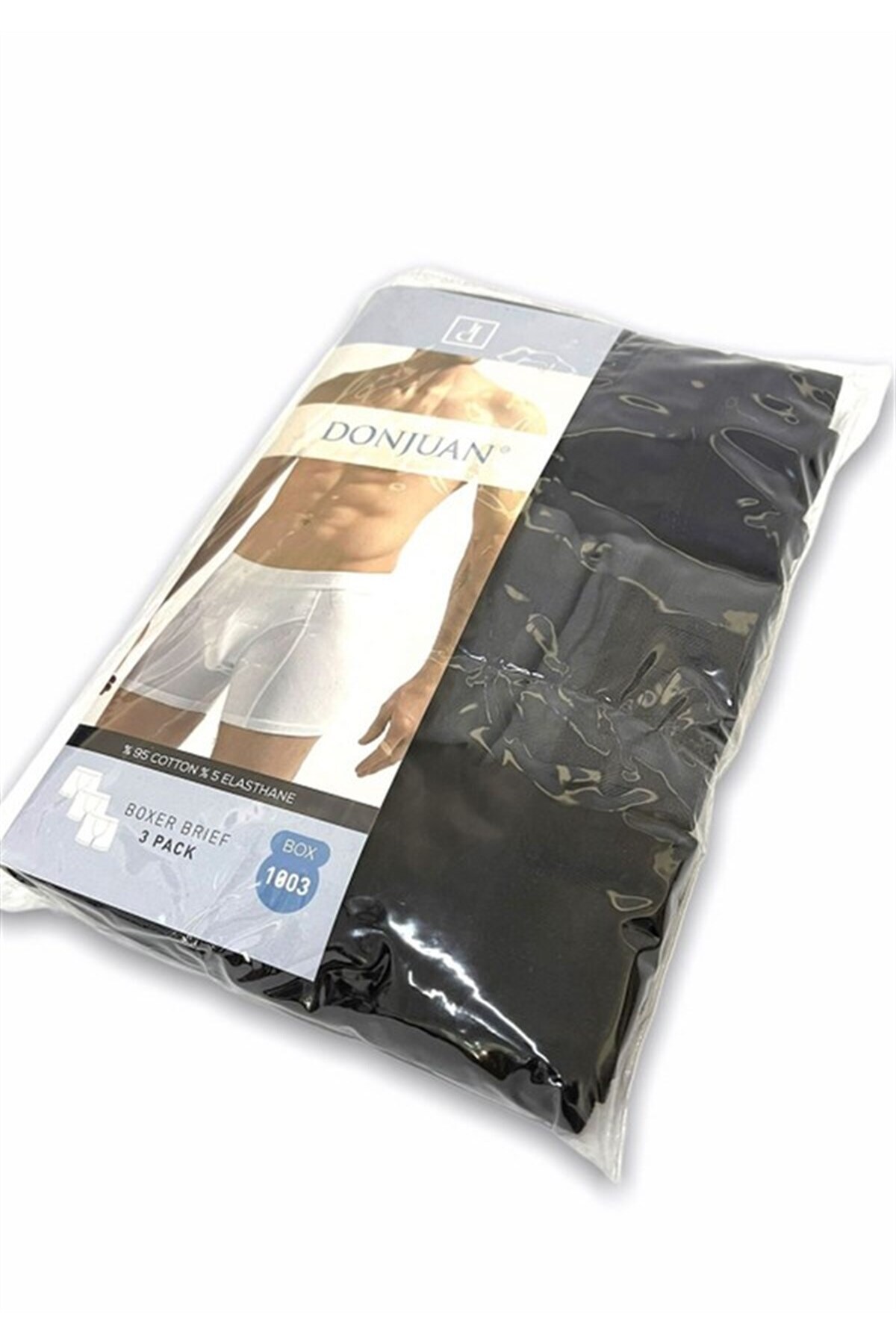josejuan-Pachet de 3 boxer pentru bărbați din bumbac Lycra cu talie scrisă cauciuc 1003 3