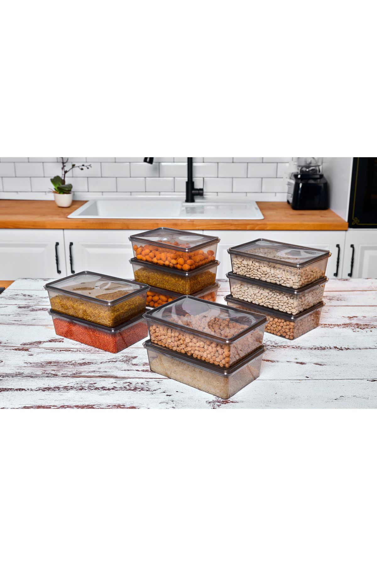 Codemfire-Storage Container Anthracite 1lt 20 Pieces Self Lid Locking, Freezer, Food Convenient PP (19*13*6cm) 4