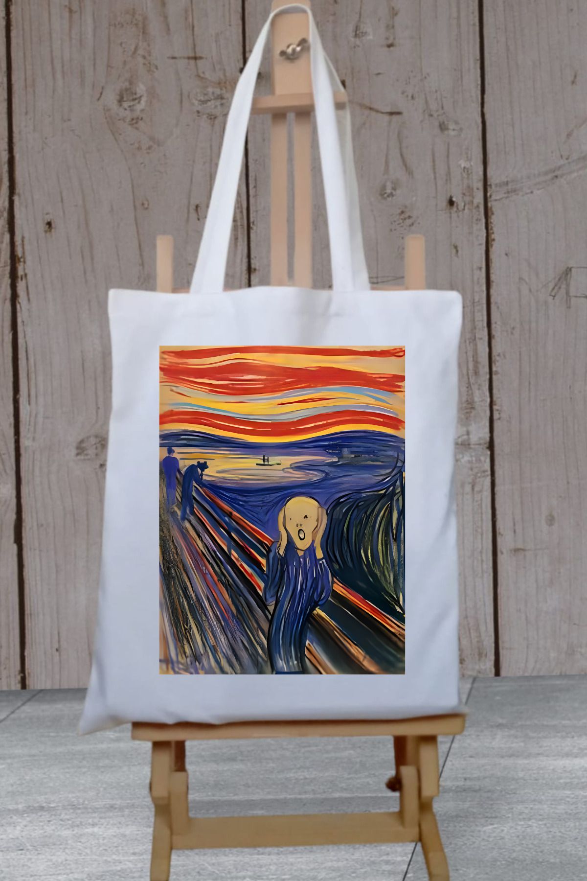 Cemira Edvard Munch Scream Scream Geantă Groasă Din Pânză Impermeabilă Geantă De Umăr Din Pânză Unisex - One Size