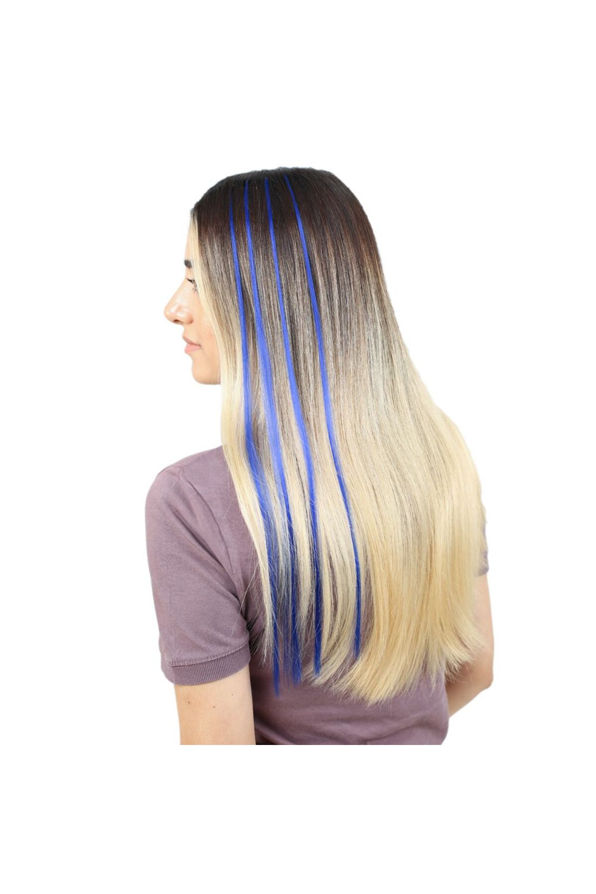 Colorful Synthetic Beads Welding Hair + Set Apparatus - Navy Blue - 10 pcs