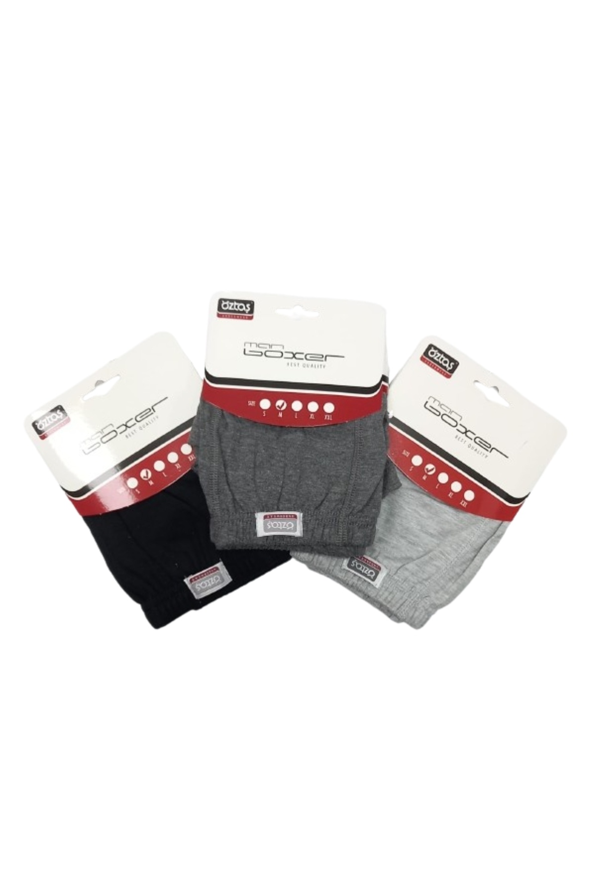 Öztaş Underwear-3 Pieces Men's Comfortable Cut Hidden Elastic Single Jersey Boxer 2