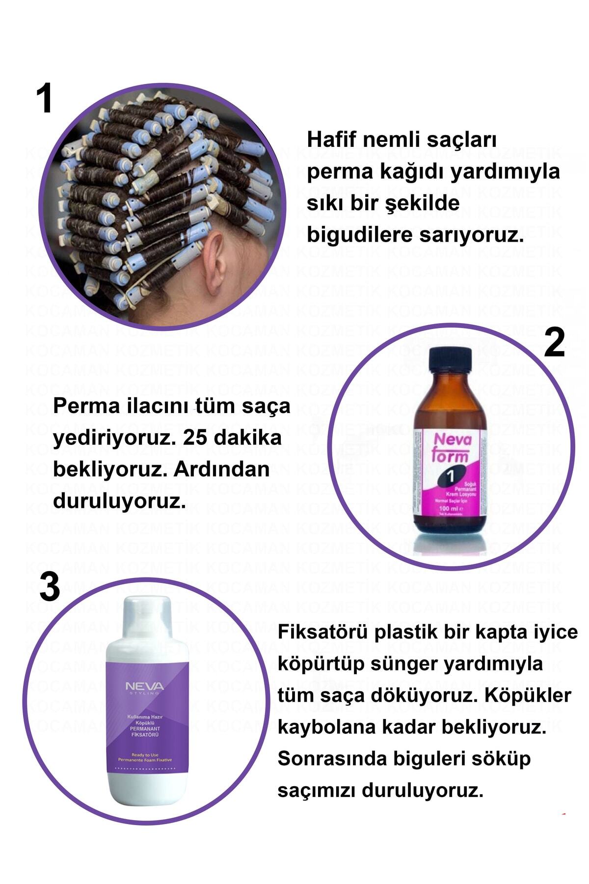 Perma Bigudi Full Set No:2 - Boyalı Saçlar (Bigudi + Lastik + Perma Kağıdı + Perma İlacı + Fiksatör) — PRMFLLST2 — تصویر 2 از 2