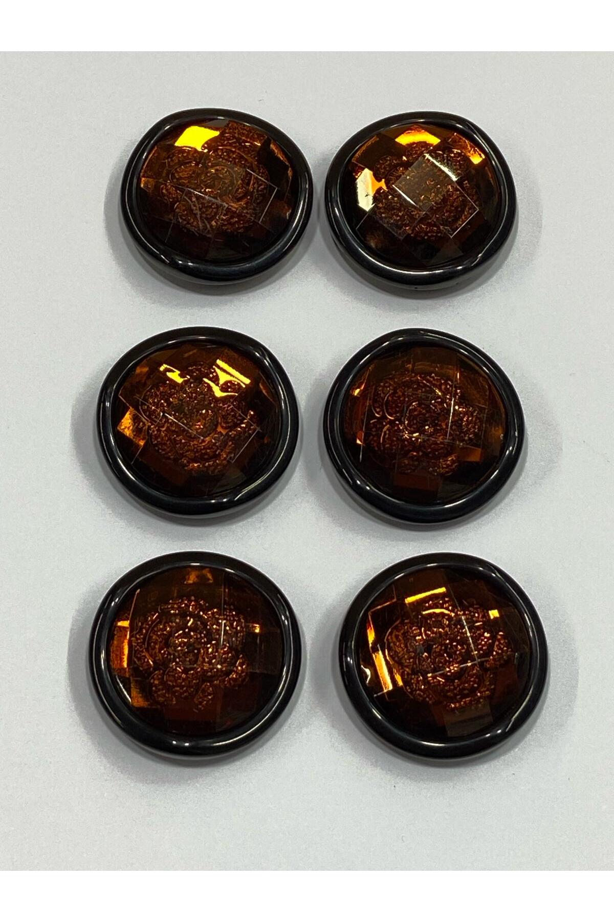 Coat Coat Button Italian Button Set of 6 Red Brown 3 CM d2000