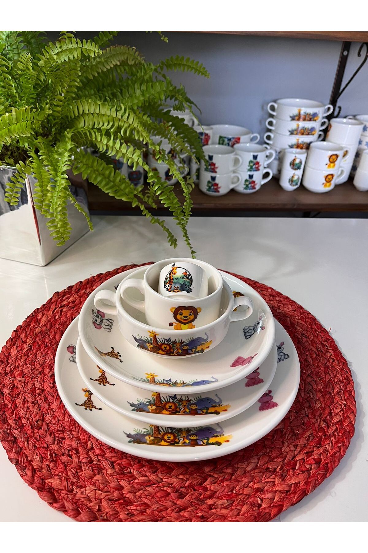 TEBAK COLLECTION SAFARİ HAYVANLAR DESENLİ 6 parça ÇOCUK BEBEK YEMEK TAKIMI BESLENME SETİ  7 fotoğrafı 4 (önizleme)