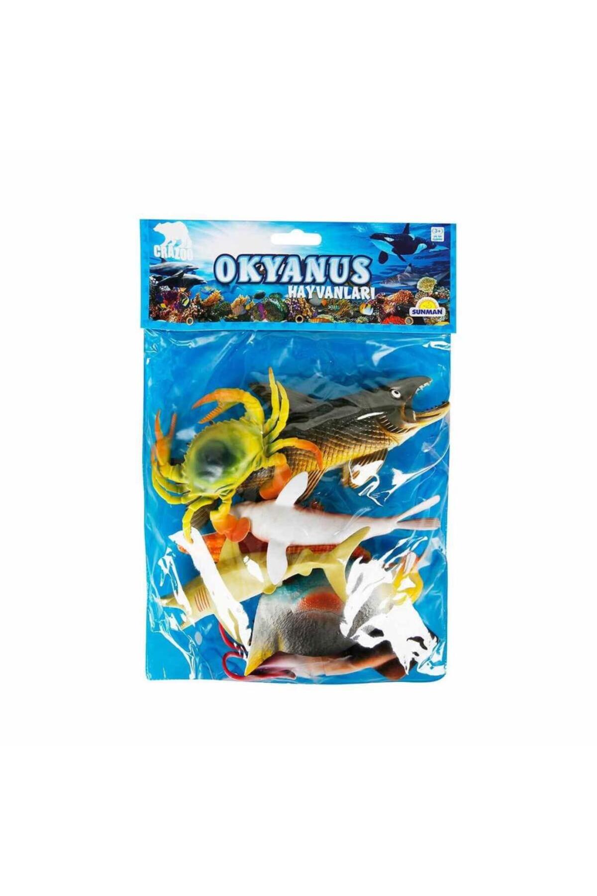 1000713 ست بازی حیوانات ۷ تکه به همراه کیف اقیانوسی - سان‌من