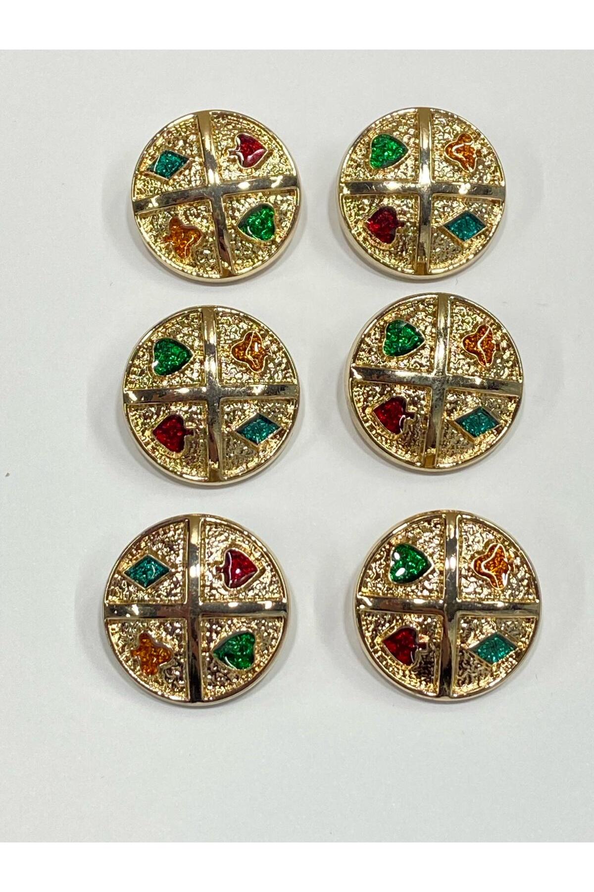 Trench Coat Button Set /Vintage / Set of 6 / GOLD / 2.5 CM