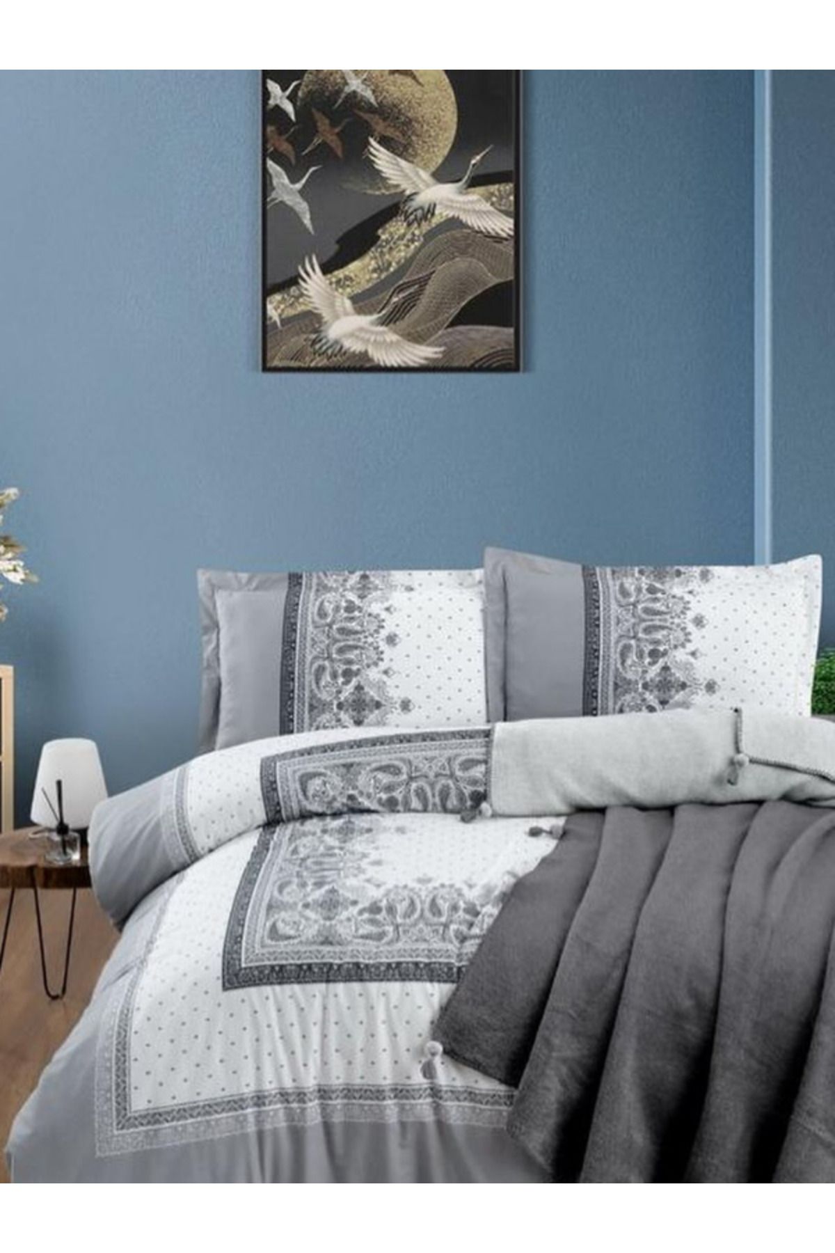 serev-Minteks Ecosse Lavita Blanket Set (Grey) 1