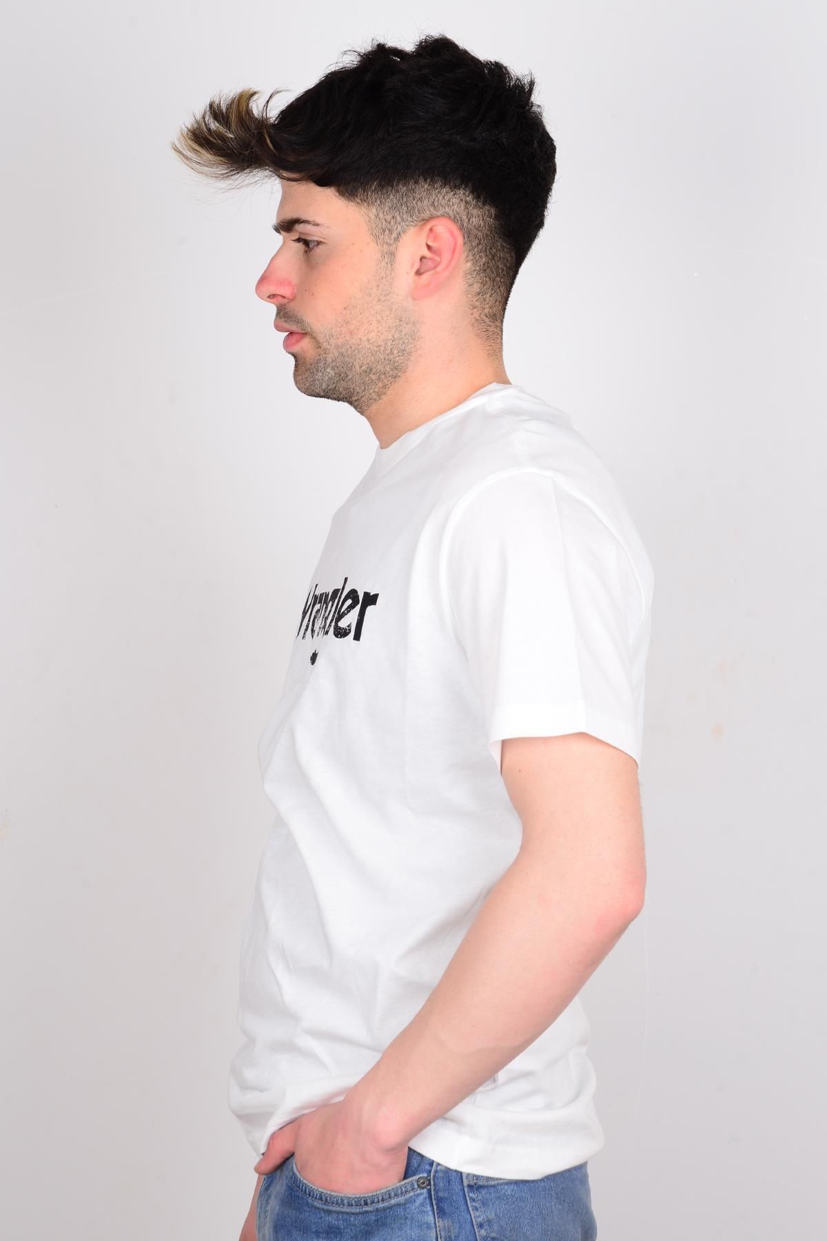 Wrangler W211922102 تی شرت مرد یقه مکتوب جبهه سفید