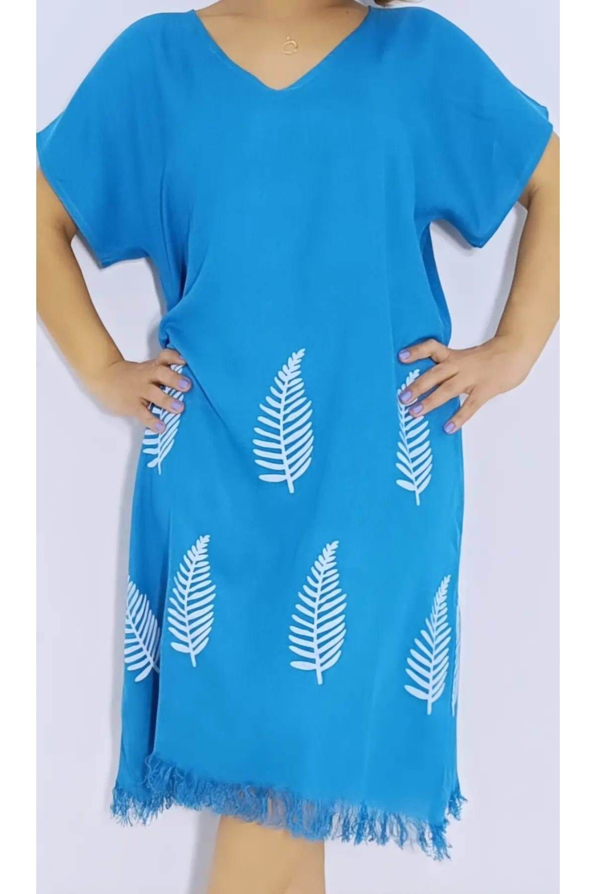 Nevin Acar-ROCHIE PETMEMAL CU JUMĂTATE DE MÂNECĂ PETMEMAL BLUE LEAF 4