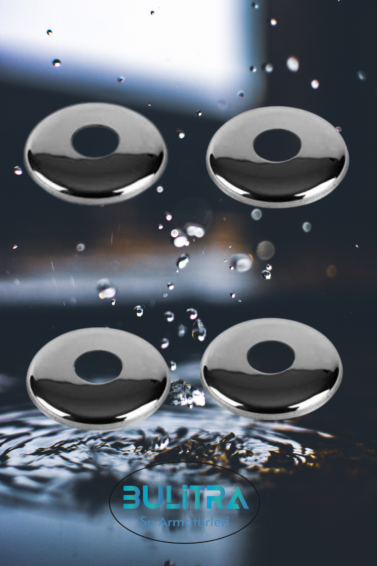 Faucet Mirror Faucet Badge 1/2 Bright ( 4pcs )