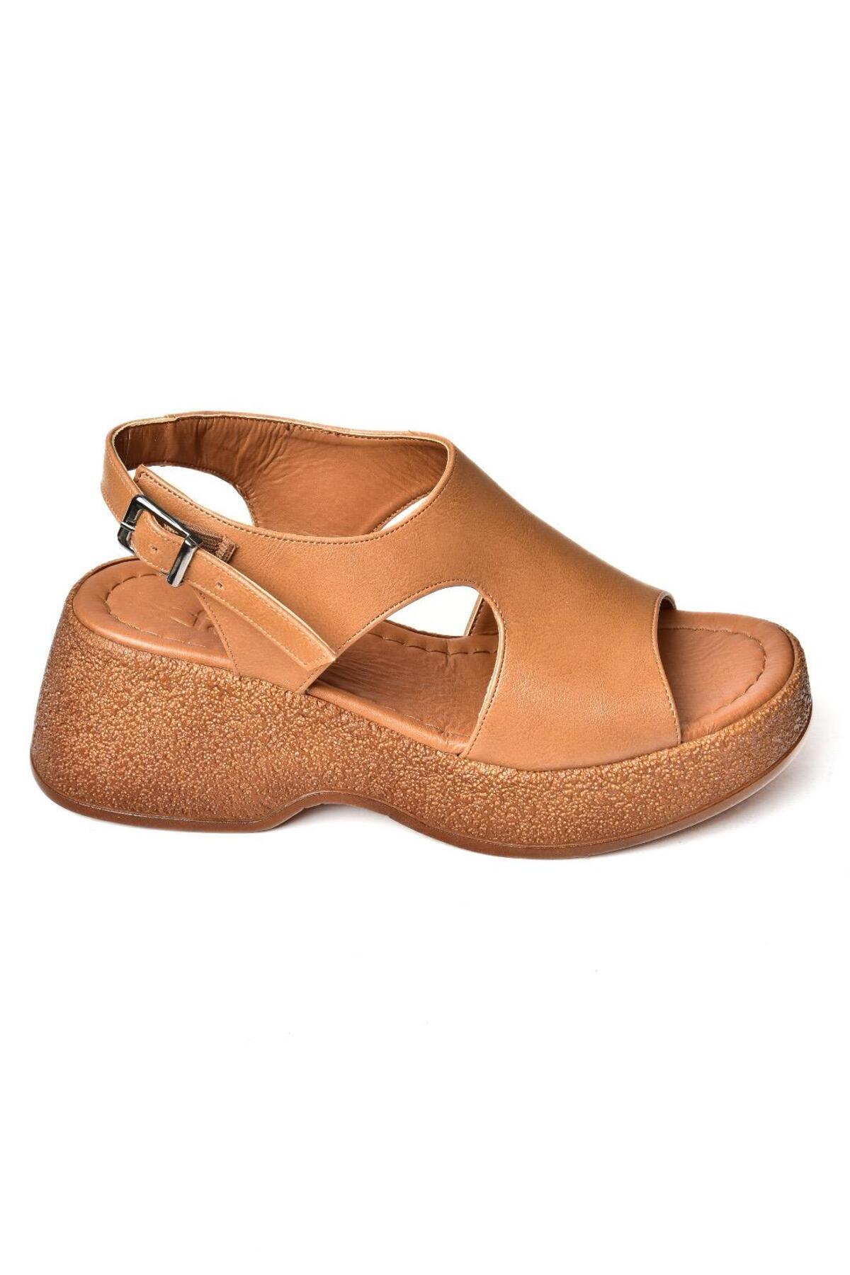 Fox Shoes  S996945009 Taba Yüksek Tabanlı Kadın Sandalet - Görsel 6