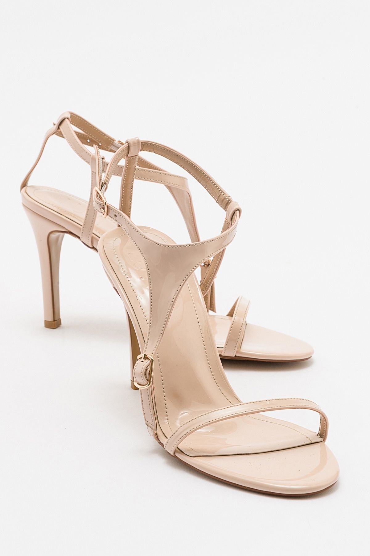 کفش پاشنه نازک زنانه چرم بژ MOLDE luvishoes