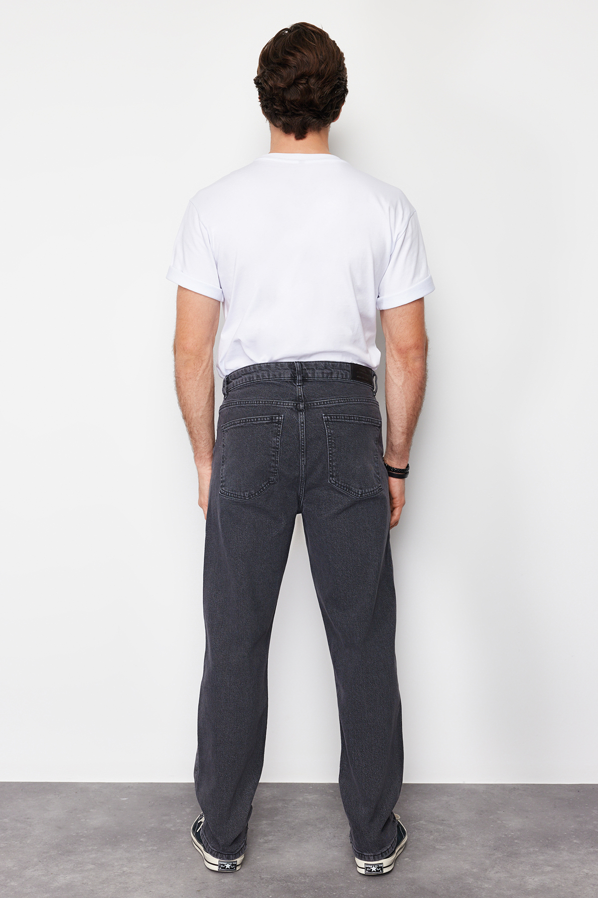  TRENDYOL MAN Antrasit Baggy/ 90s Straight Fit Jeans Bol Kot Pantolon